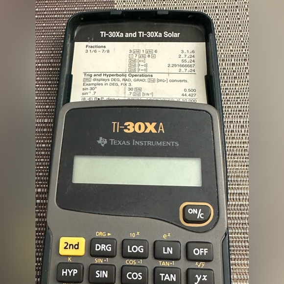 Texas Instruments Scientific Calculator TI 30XA Solar Power Gray EUC Pre Owned - Picture 2 of 4